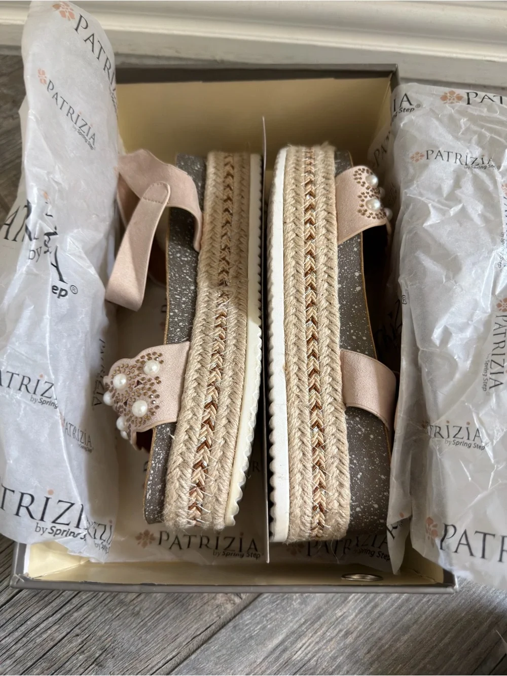 Patrizia Pearlianno Platform Beaded Embellished Espadrille Sandals